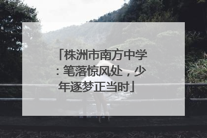 株洲市南方中学：笔落惊风处，少年逐梦正当时