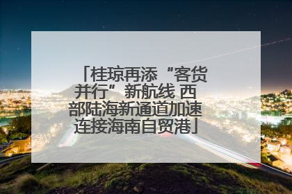 桂琼再添“客货并行”新航线 西部陆海新通道加速连接海南自贸港