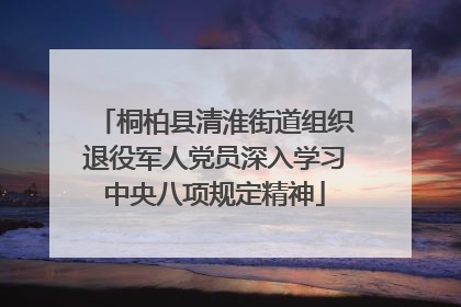 桐柏县清淮街道组织退役军人党员深入学习中央八项规定精神