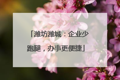 潍坊潍城：企业少跑腿，办事更便捷