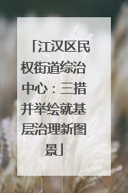 江汉区民权街道综治中心：三措并举绘就基层治理新图景