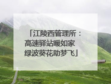 江陵西管理所：高速驿站暖如家 绿波葵花助梦飞