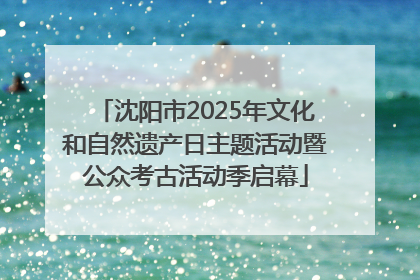 沈阳市2025年文化和自然遗产日主题活动暨公众考古活动季启幕