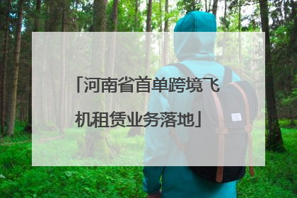 河南省首单跨境飞机租赁业务落地