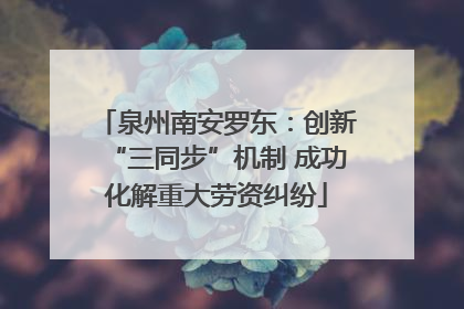 泉州南安罗东：创新“三同步”机制 成功化解重大劳资纠纷