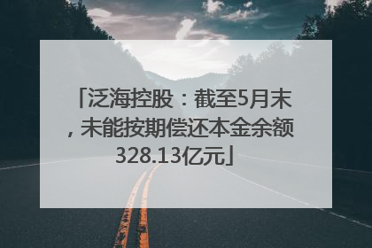 泛海控股：截至5月末，未能按期偿还本金余额328.13亿元