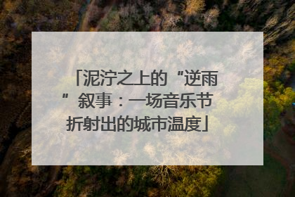 泥泞之上的“逆雨”叙事：一场音乐节折射出的城市温度