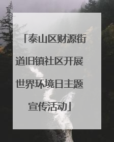 泰山区财源街道旧镇社区开展世界环境日主题宣传活动