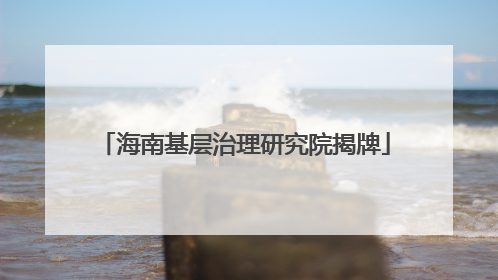 海南基层治理研究院揭牌