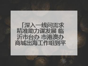 深入一线问需求 精准助力谋发展 临沂市台办 市港澳办商城出海工作组到平邑县走访调研