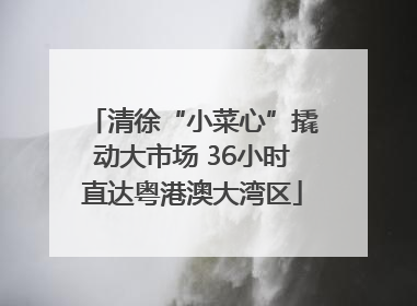 清徐“小菜心”撬动大市场 36小时直达粤港澳大湾区