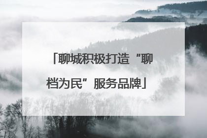 聊城积极打造“聊档为民”服务品牌