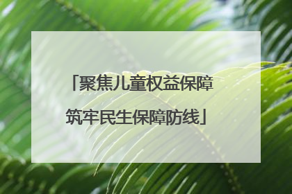 聚焦儿童权益保障 筑牢民生保障防线
