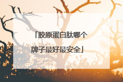 胶原蛋白肽哪个牌子最好最安全