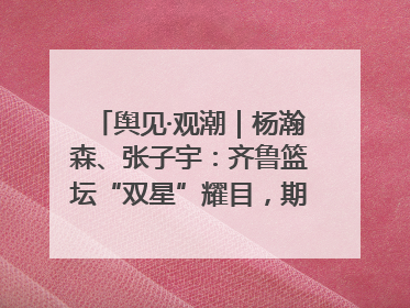 舆见·观潮｜杨瀚森、张子宇：齐鲁篮坛“双星”耀目，期许与挑战并存
