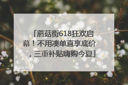 蘑菇街618狂欢启幕！不用凑单直享底价，三重补贴嗨购今夏