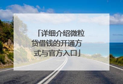 详细介绍微粒贷借钱的开通方式与官方入口