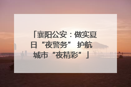 襄阳公安：做实夏日“夜警务” 护航城市“夜精彩”