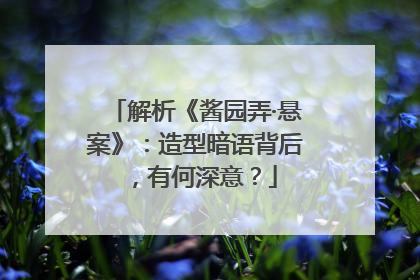 解析《酱园弄·悬案》：造型暗语背后，有何深意？