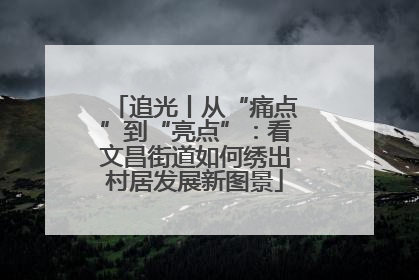 追光丨从“痛点”到“亮点”：看文昌街道如何绣出村居发展新图景