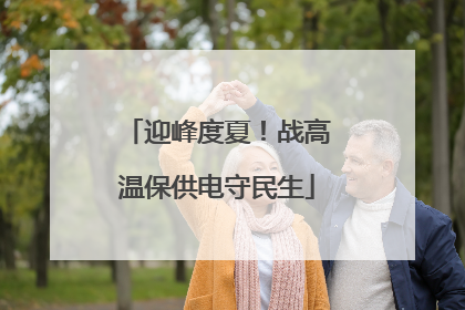迎峰度夏！战高温保供电守民生