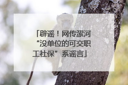 辟谣！网传漯河“没单位的可交职工社保”系谣言