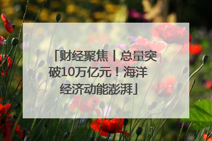 财经聚焦丨总量突破10万亿元！海洋经济动能澎湃