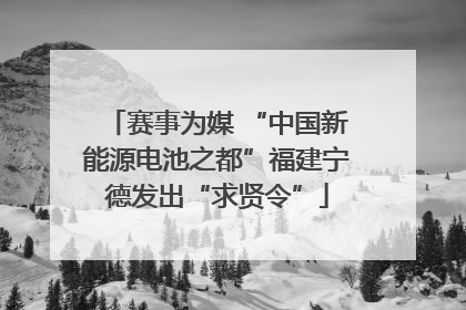赛事为媒 “中国新能源电池之都”福建宁德发出“求贤令”