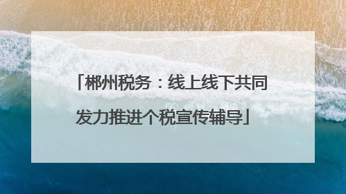 郴州税务：线上线下共同发力推进个税宣传辅导