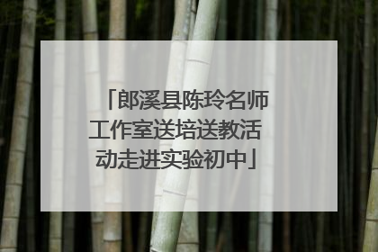 郎溪县陈玲名师工作室送培送教活动走进实验初中