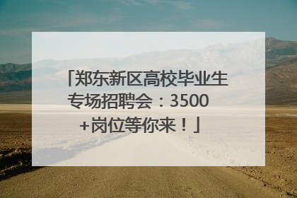 郑东新区高校毕业生专场招聘会：3500+岗位等你来！