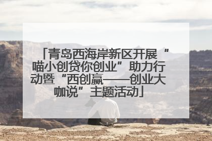 青岛西海岸新区开展“喵小创贷你创业”助力行动暨“西创赢——创业大咖说”主题活动