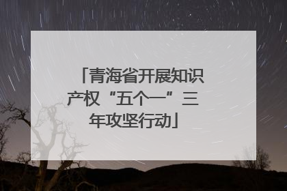 青海省开展知识产权“五个一”三年攻坚行动