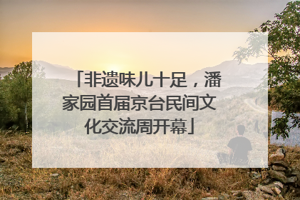 非遗味儿十足，潘家园首届京台民间文化交流周开幕