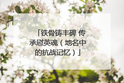铁骨铸丰碑 传承慰英魂（地名中的抗战记忆）