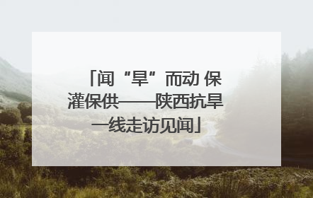 闻“旱”而动 保灌保供——陕西抗旱一线走访见闻