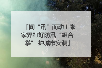 闻“汛”而动！张家界打好防汛“组合拳” 护城市安澜