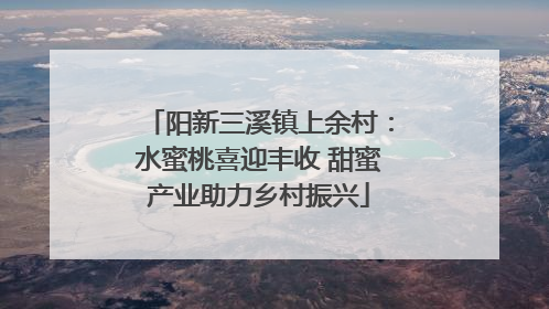阳新三溪镇上余村：水蜜桃喜迎丰收 甜蜜产业助力乡村振兴
