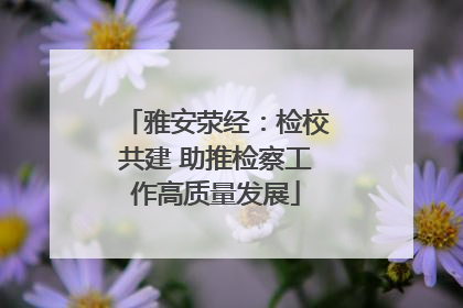 雅安荥经：检校共建 助推检察工作高质量发展