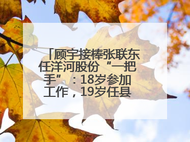 顾宇接棒张联东任洋河股份“一把手”：18岁参加工作，19岁任县委秘书