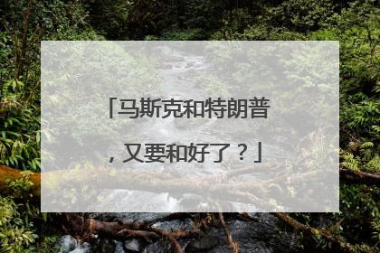 马斯克和特朗普，又要和好了？