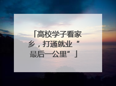 高校学子看家乡，打通就业“最后一公里”