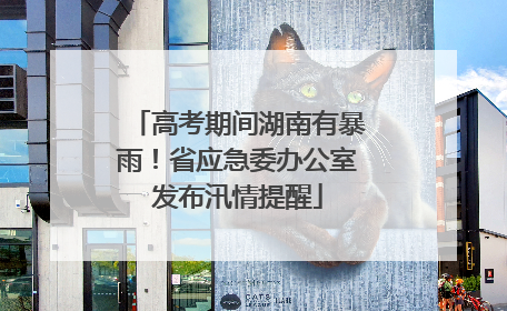 高考期间湖南有暴雨！省应急委办公室发布汛情提醒