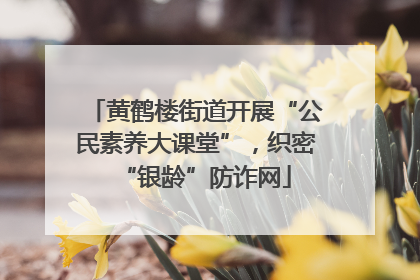 黄鹤楼街道开展“公民素养大课堂”，织密“银龄”防诈网