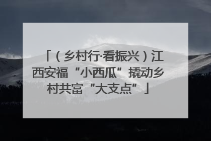 （乡村行·看振兴）江西安福“小西瓜”撬动乡村共富“大支点”