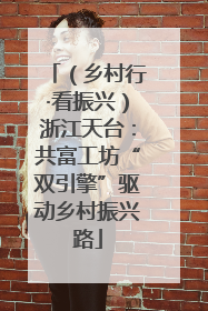 （乡村行·看振兴）浙江天台：共富工坊“双引擎”驱动乡村振兴路