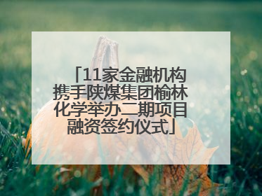 11家金融机构携手陕煤集团榆林化学举办二期项目融资签约仪式