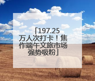 197.25万人次打卡！焦作端午文旅市场强势吸粉
