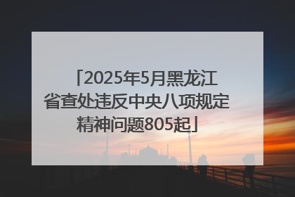 2025年5月黑龙江省查处违反中央八项规定精神问题805起