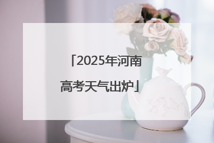 2025年河南高考天气出炉